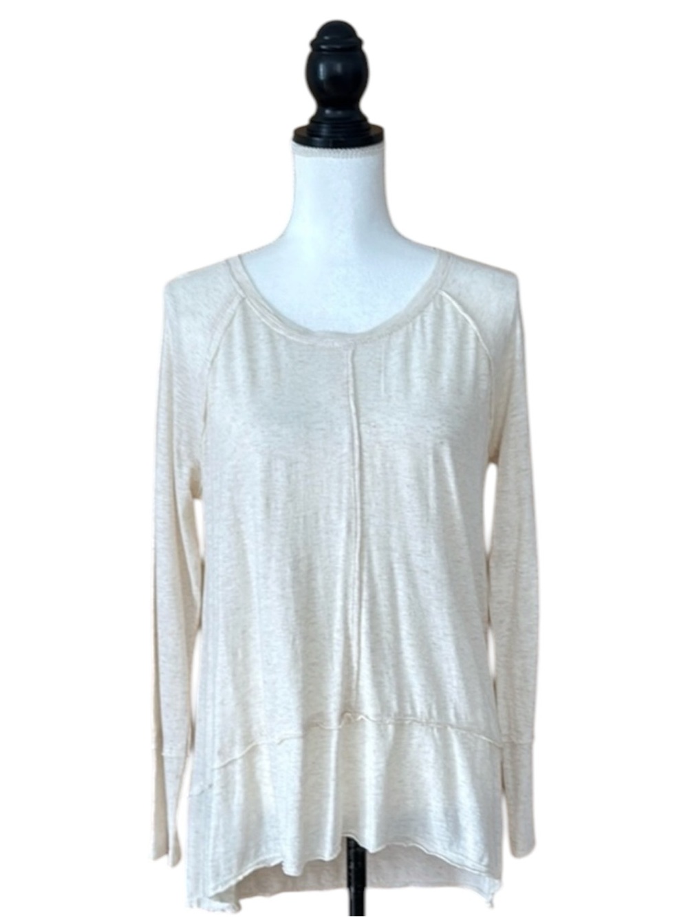 Style & Co High Low Cotton Modal Top Color Oatmeal Heather NWT Size Small